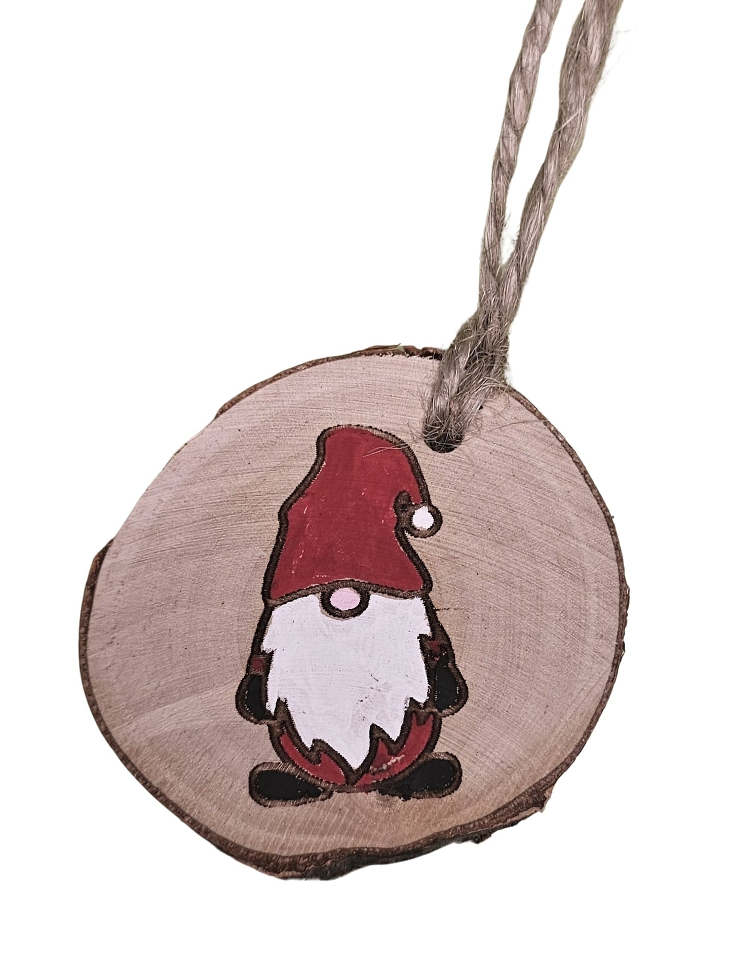 Wood Burned Gnome Christmas Tree Ornament