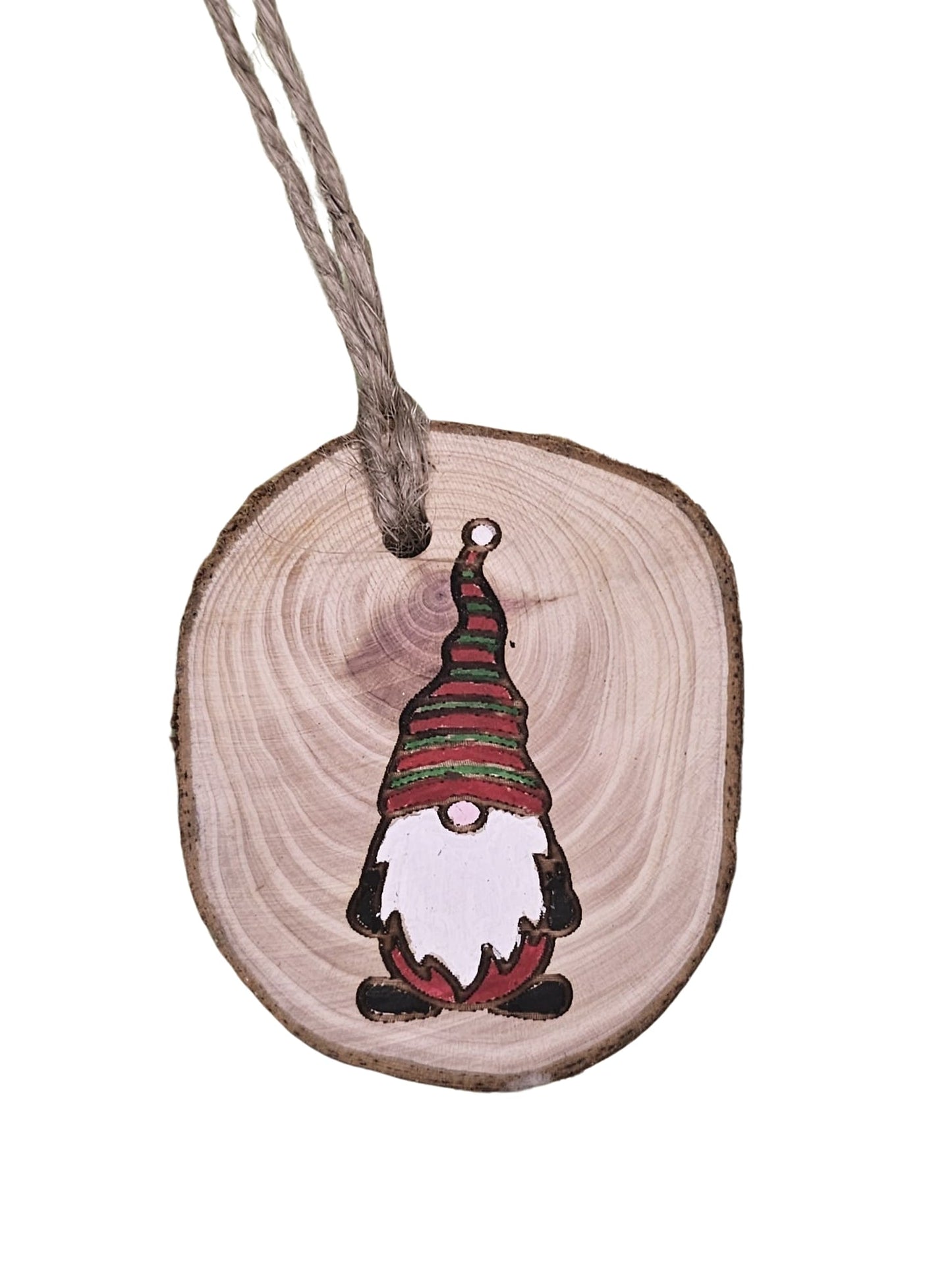 Wood Burned Gnome Christmas Tree Ornament