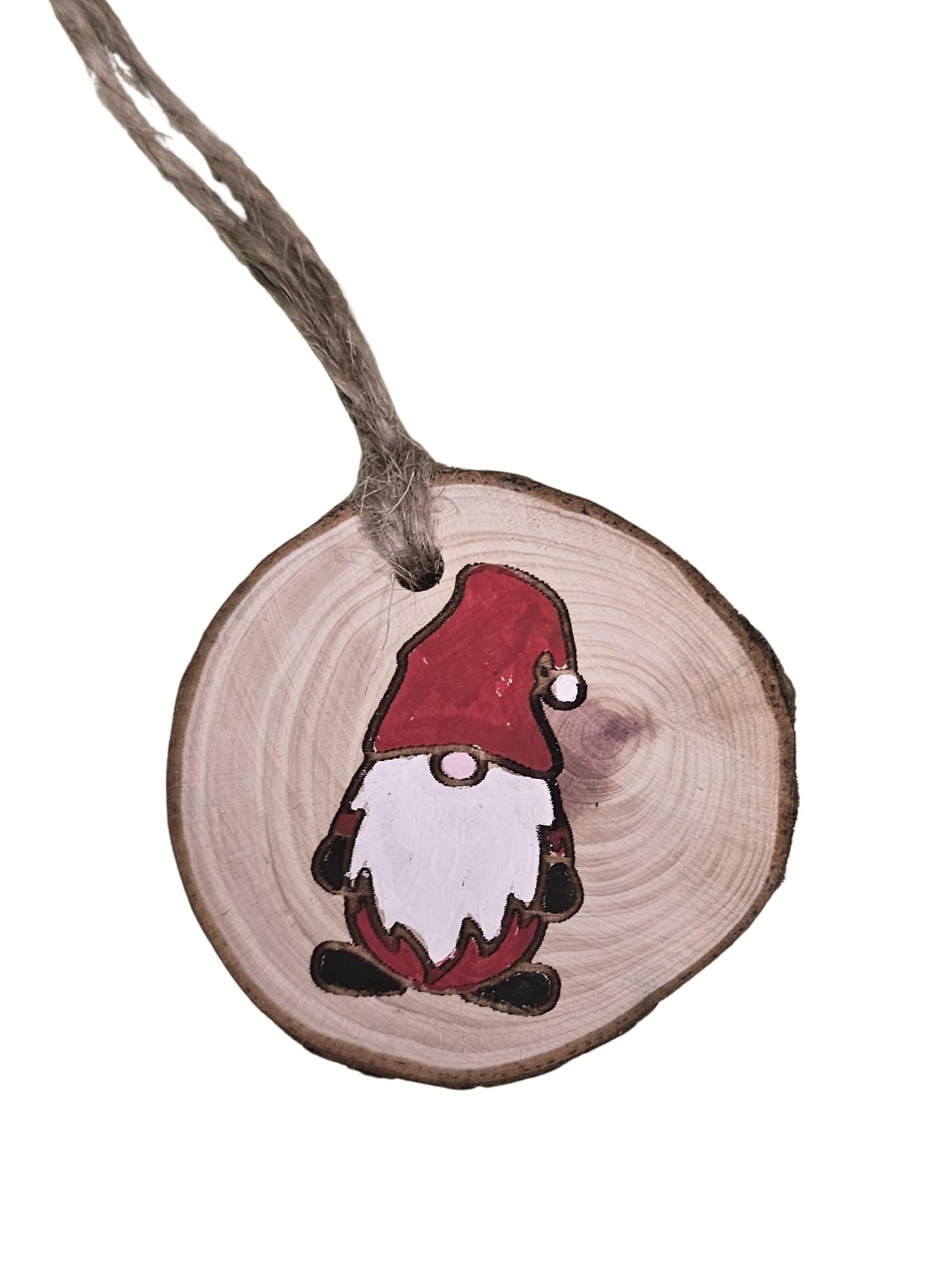 Wood Burned Gnome Christmas Tree Ornament