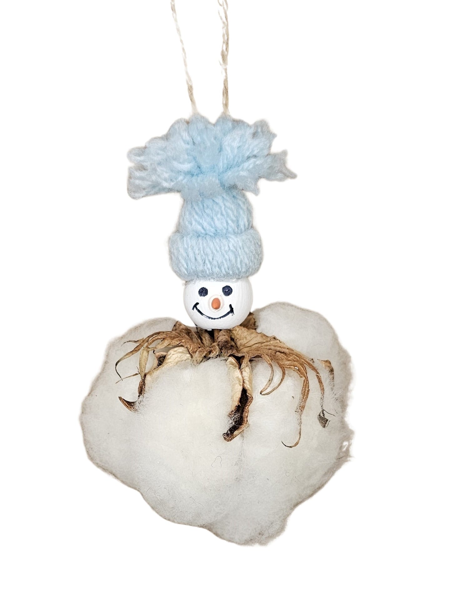 Cotton Boll Snowman Christmas Tree Ornament