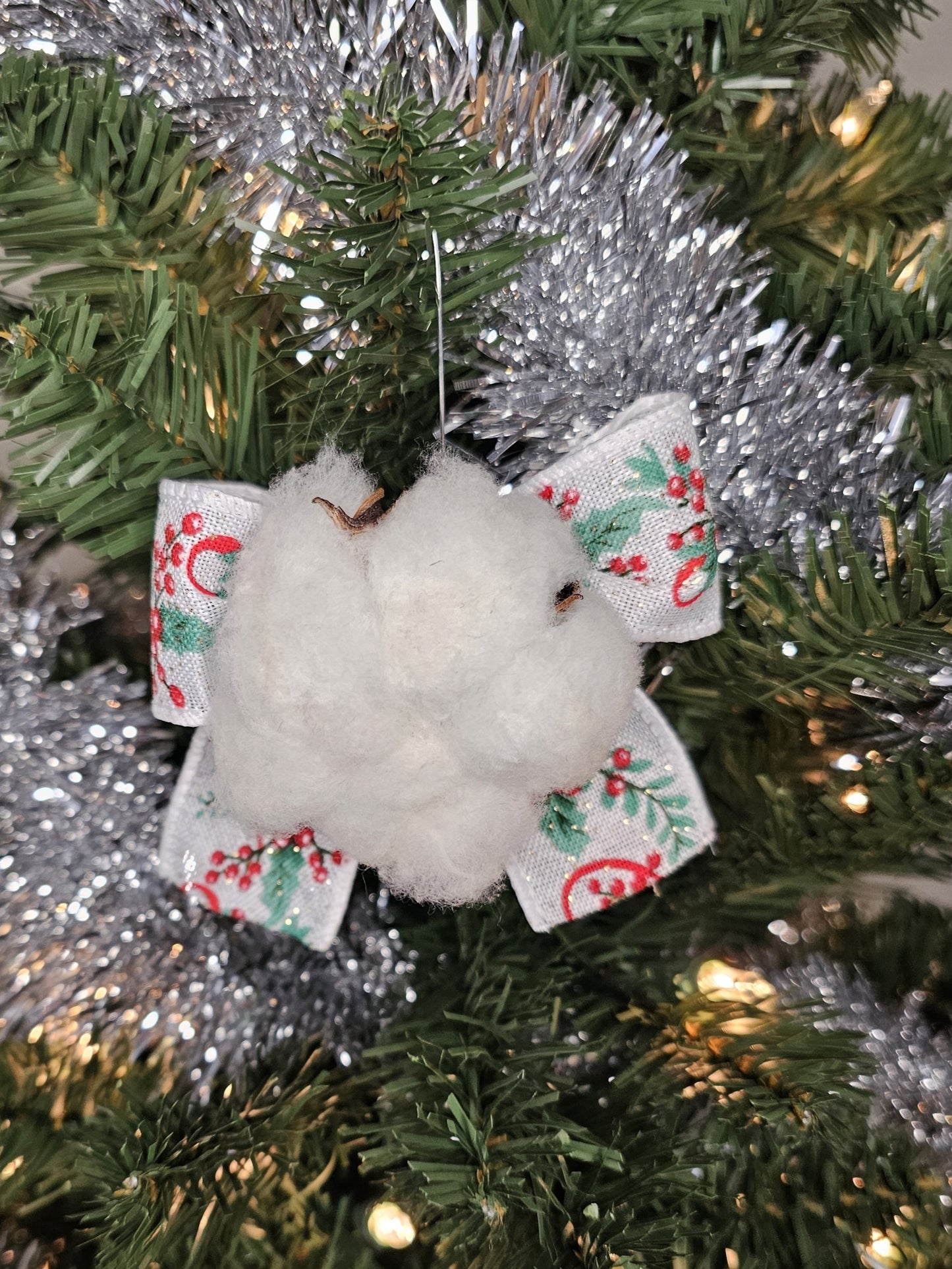 Cotton Boll Christmas Tree Ornament