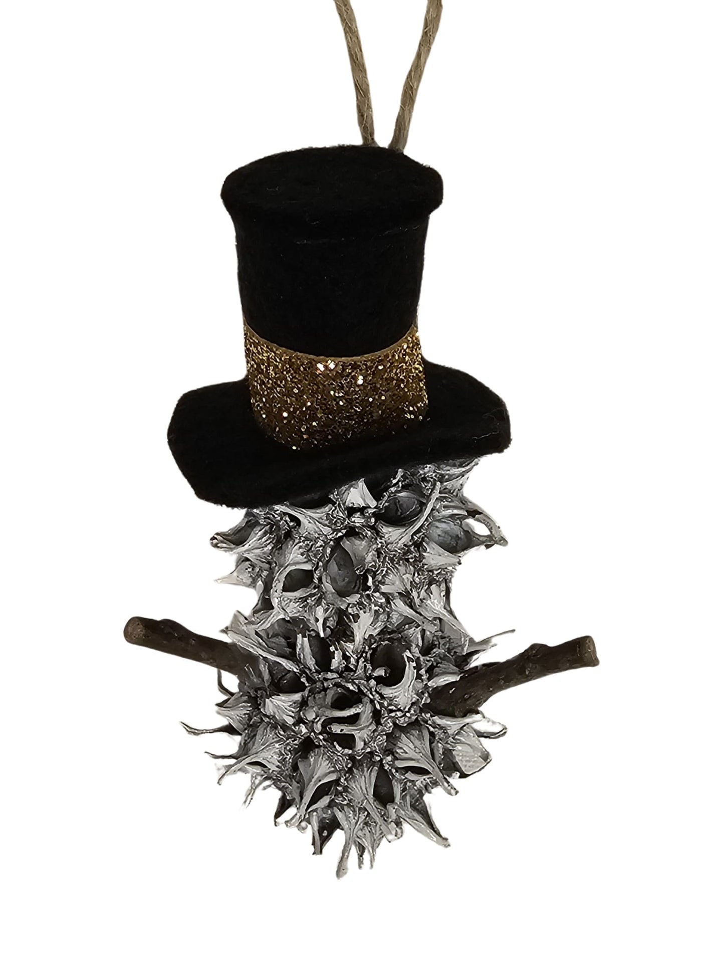 Foraged Gum Ball Snowman Christmas Tree Ornament