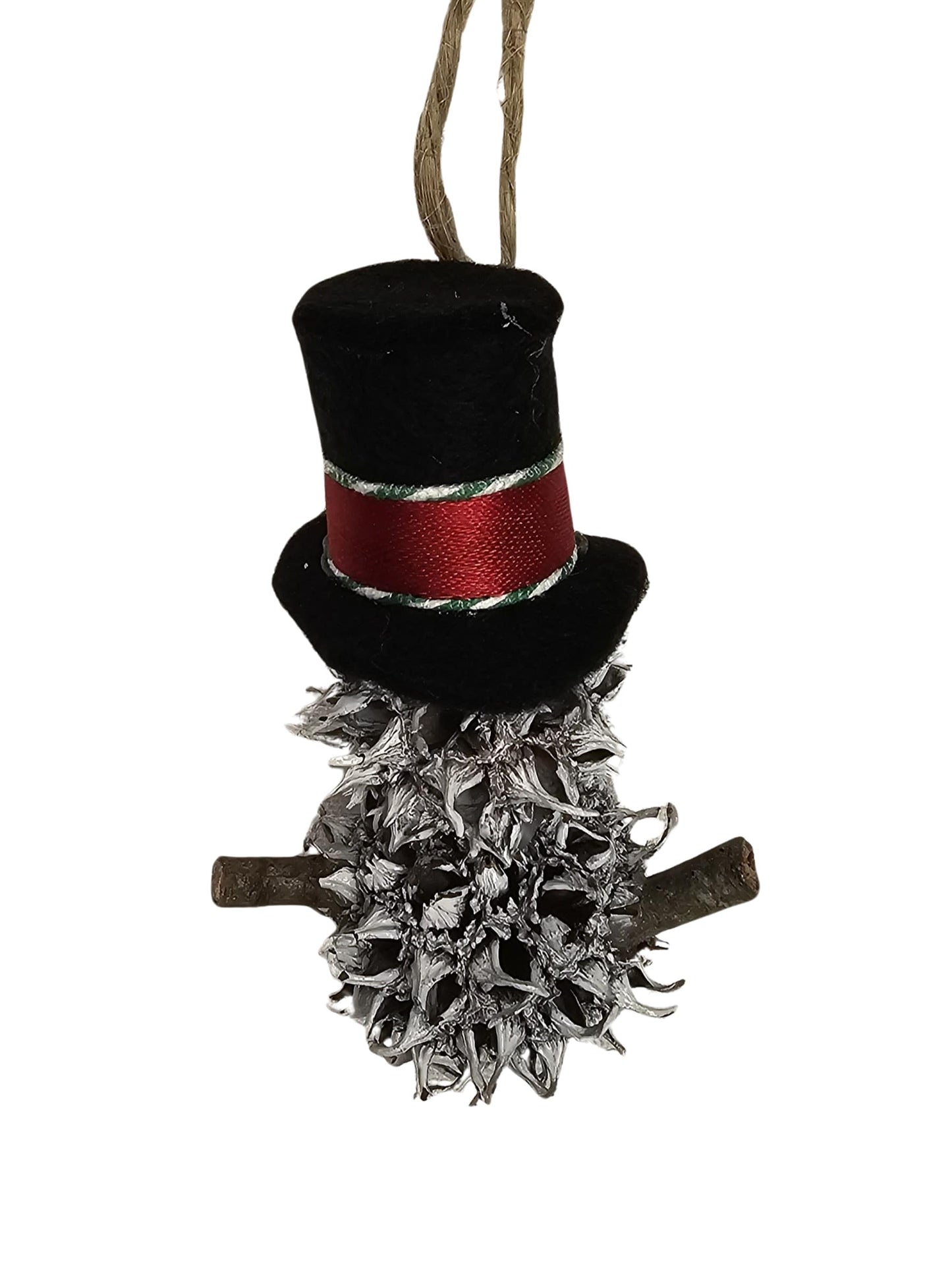 Foraged Gum Ball Snowman Christmas Tree Ornament