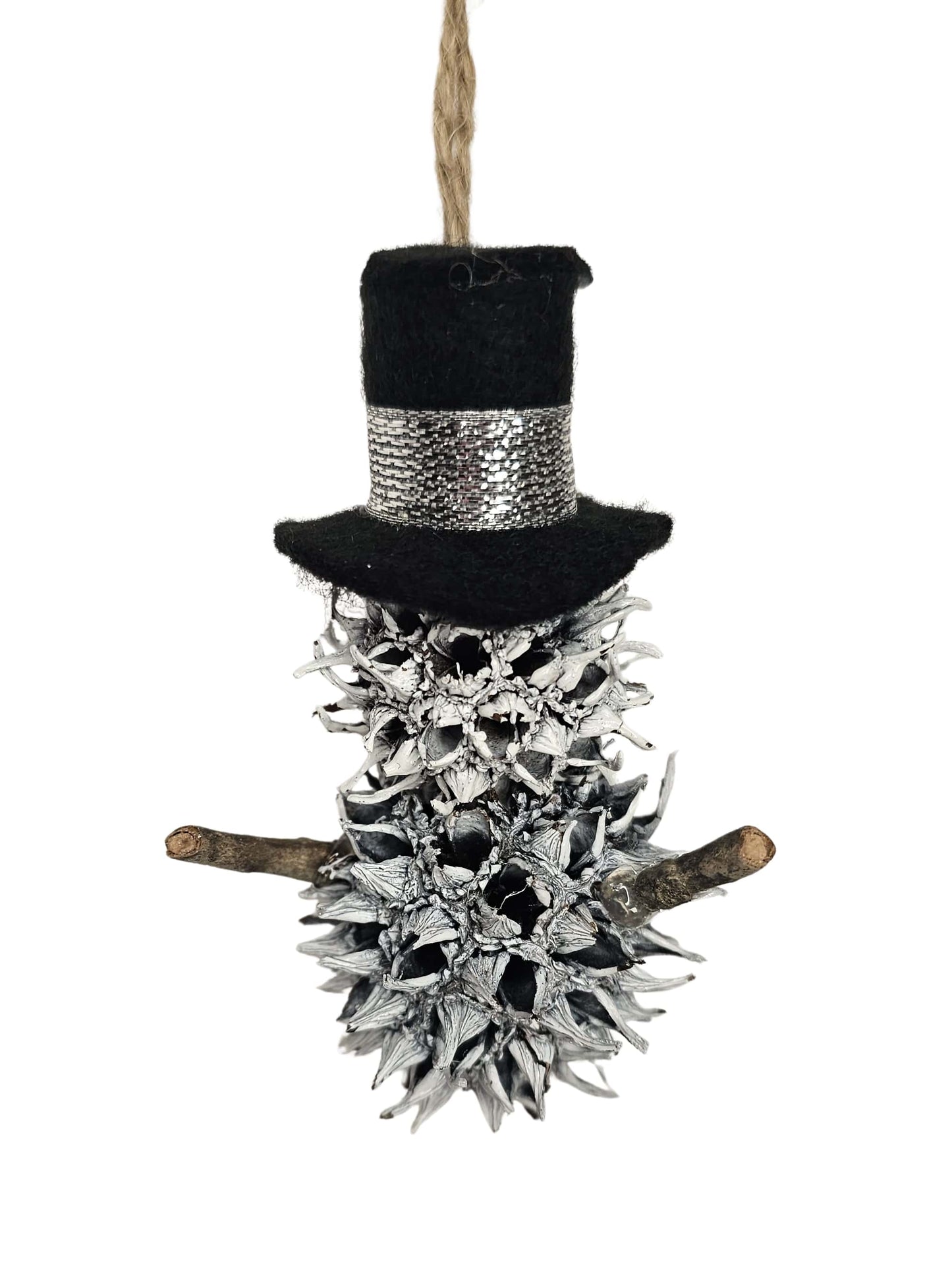 Foraged Gum Ball Snowman Christmas Tree Ornament