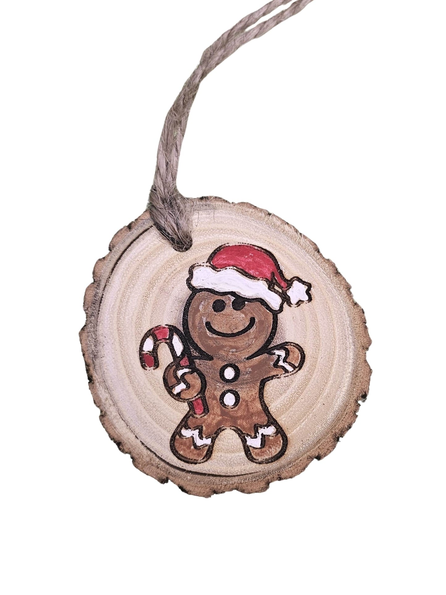 Wood Burned Gingerbread Man Christmas Tree Ornament