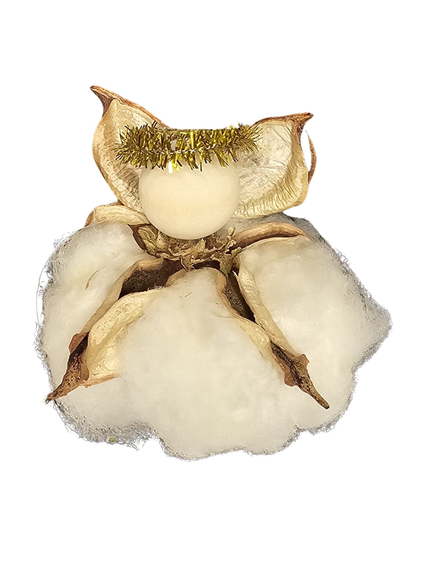 Cotton Boll Angel Tree Ornament