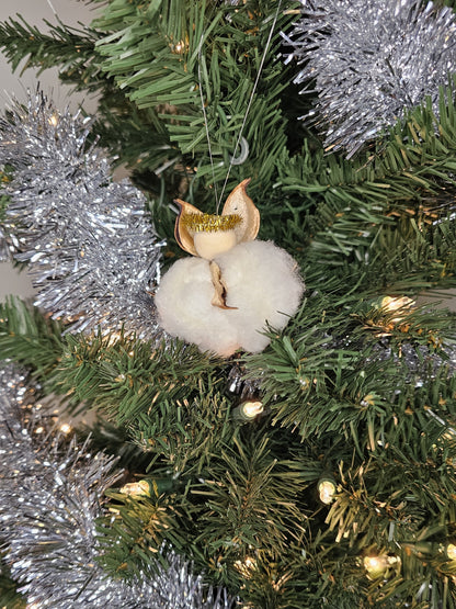Cotton Boll Angel Tree Ornament